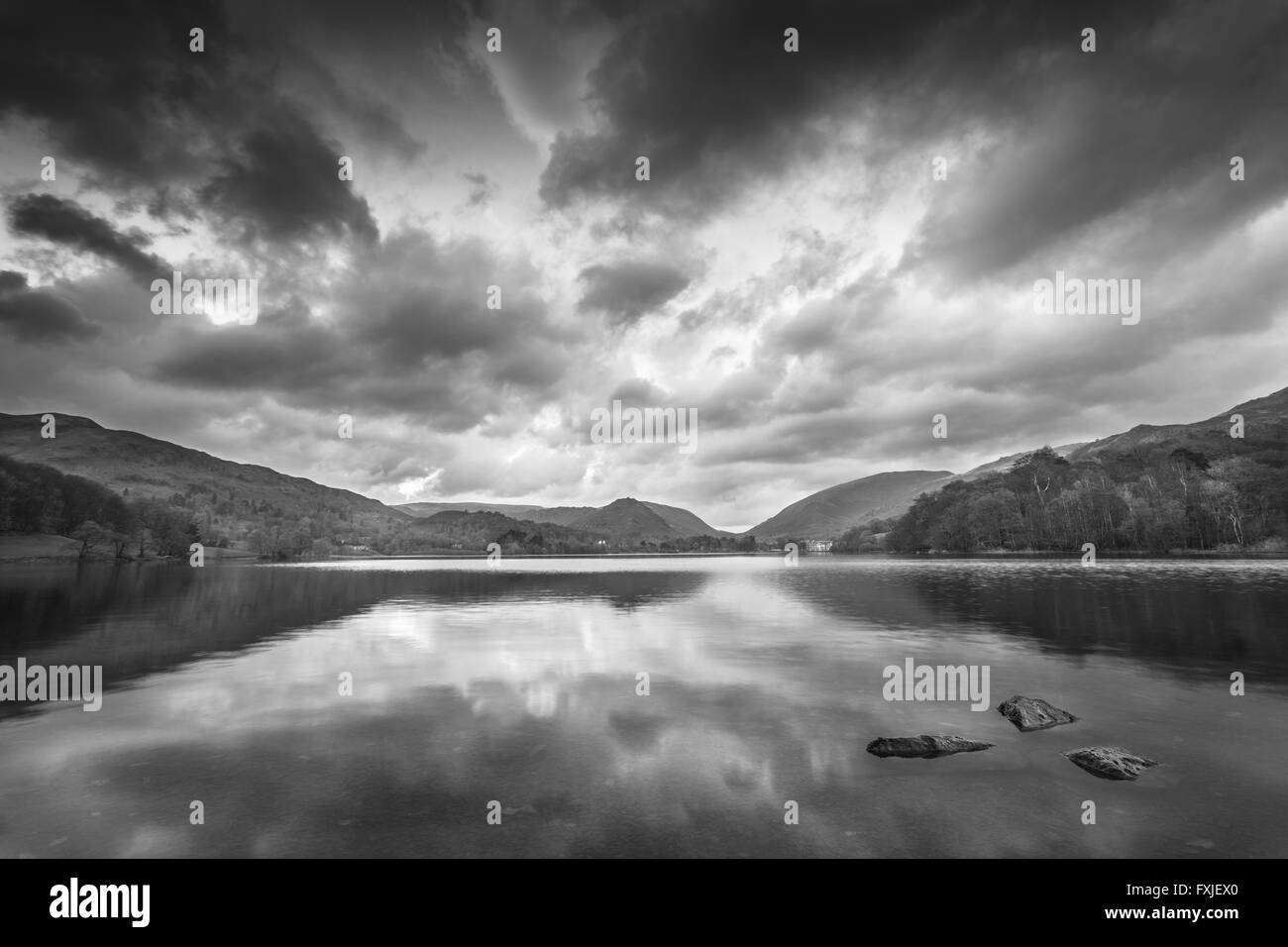Grasmere Lake, Grasmere, Lake District, Cumbria, England Regno Unito Foto Stock
