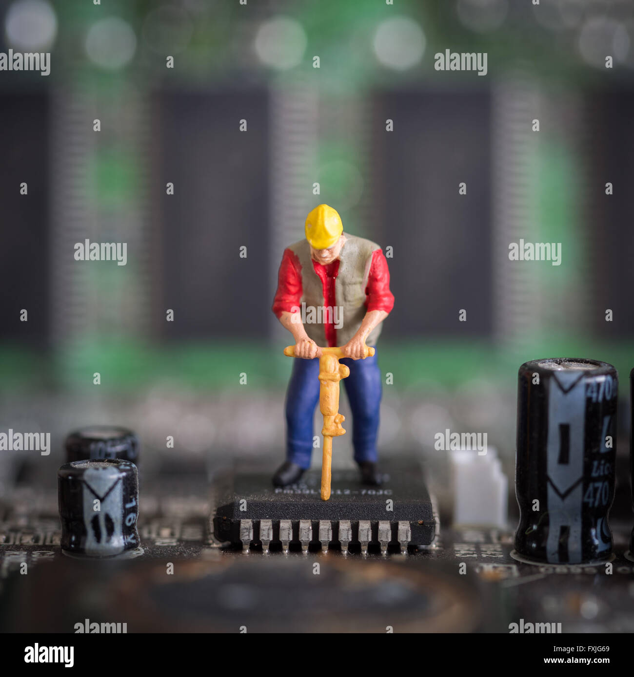 Close up concetto stock foto raffigurante il data mining o il furto di informazioni sul computer. Foto Stock