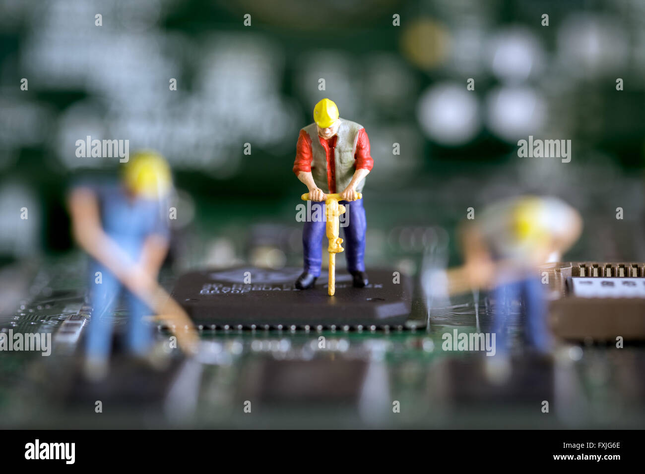 Close up concetto stock foto raffigurante il data mining o il furto di informazioni sul computer. Foto Stock