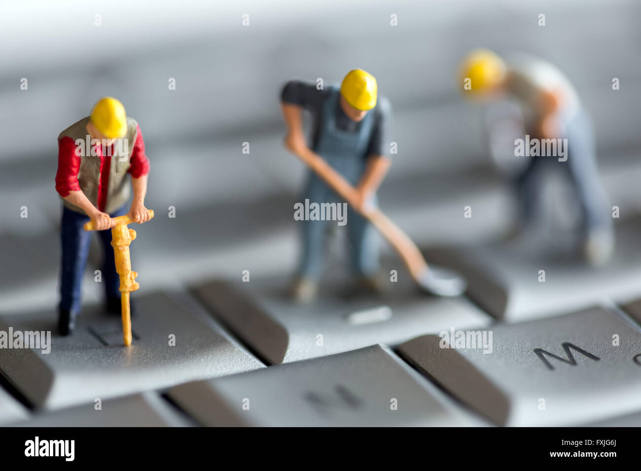 Close up concetto stock foto raffigurante il data mining o il furto di informazioni sul computer. Foto Stock