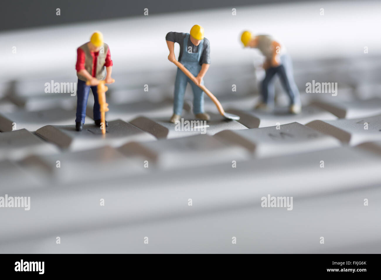 Close up concetto stock foto raffigurante il data mining o il furto di informazioni sul computer. Foto Stock