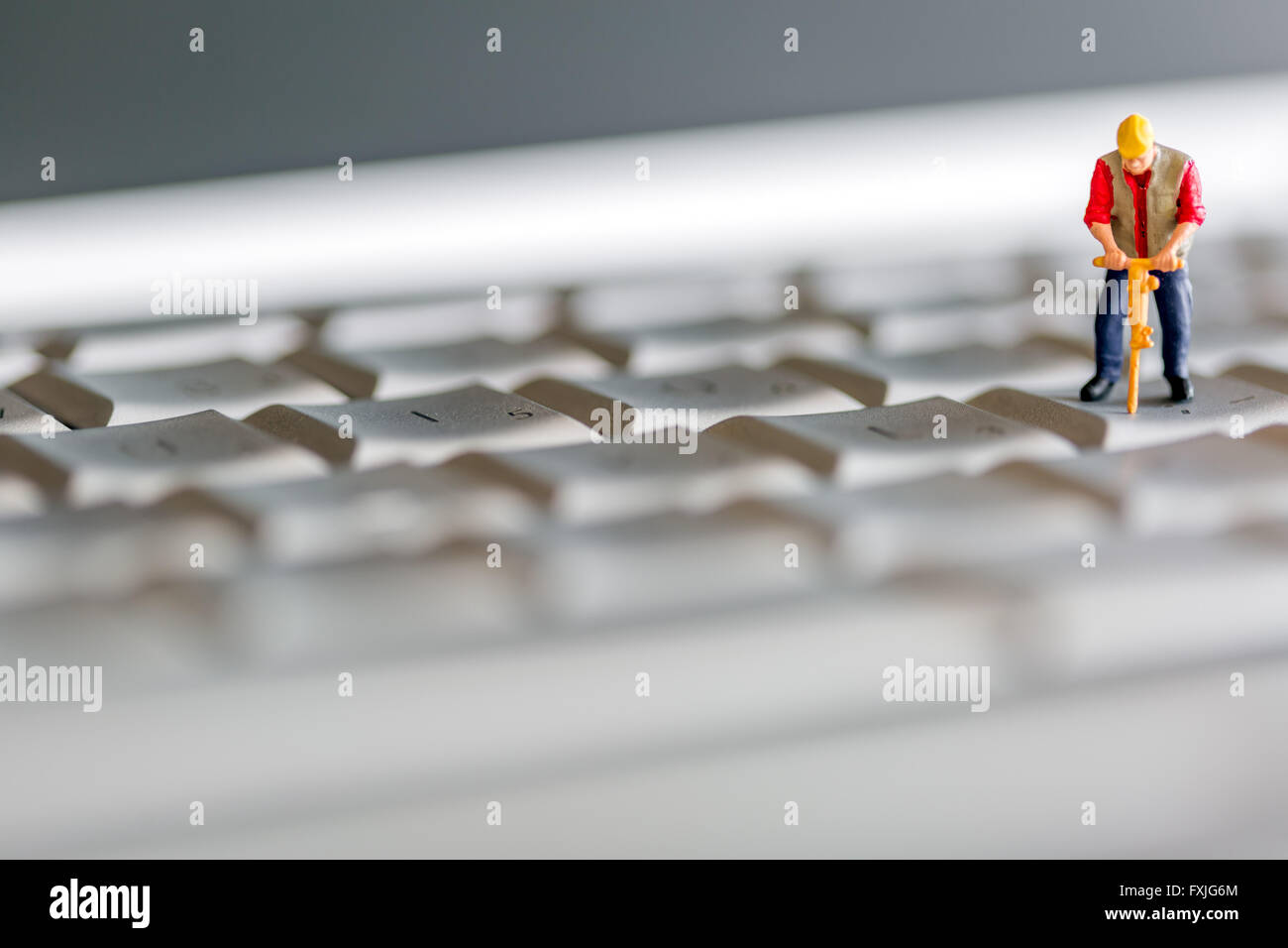 Close up concetto stock foto raffigurante il data mining o il furto di informazioni sul computer. Foto Stock