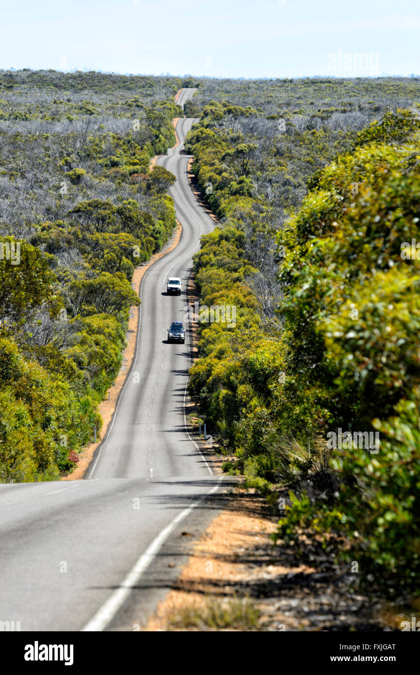 Strada di Cape du Couedic, Kangaroo Island, Sud Australia, SA, Australia Foto Stock