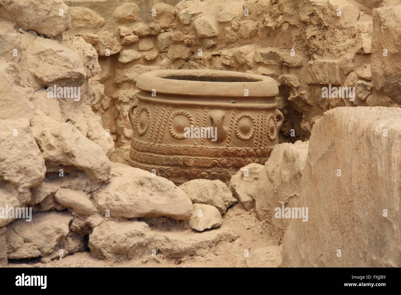 Vaso di storage a Knossos, Creta. Foto Stock