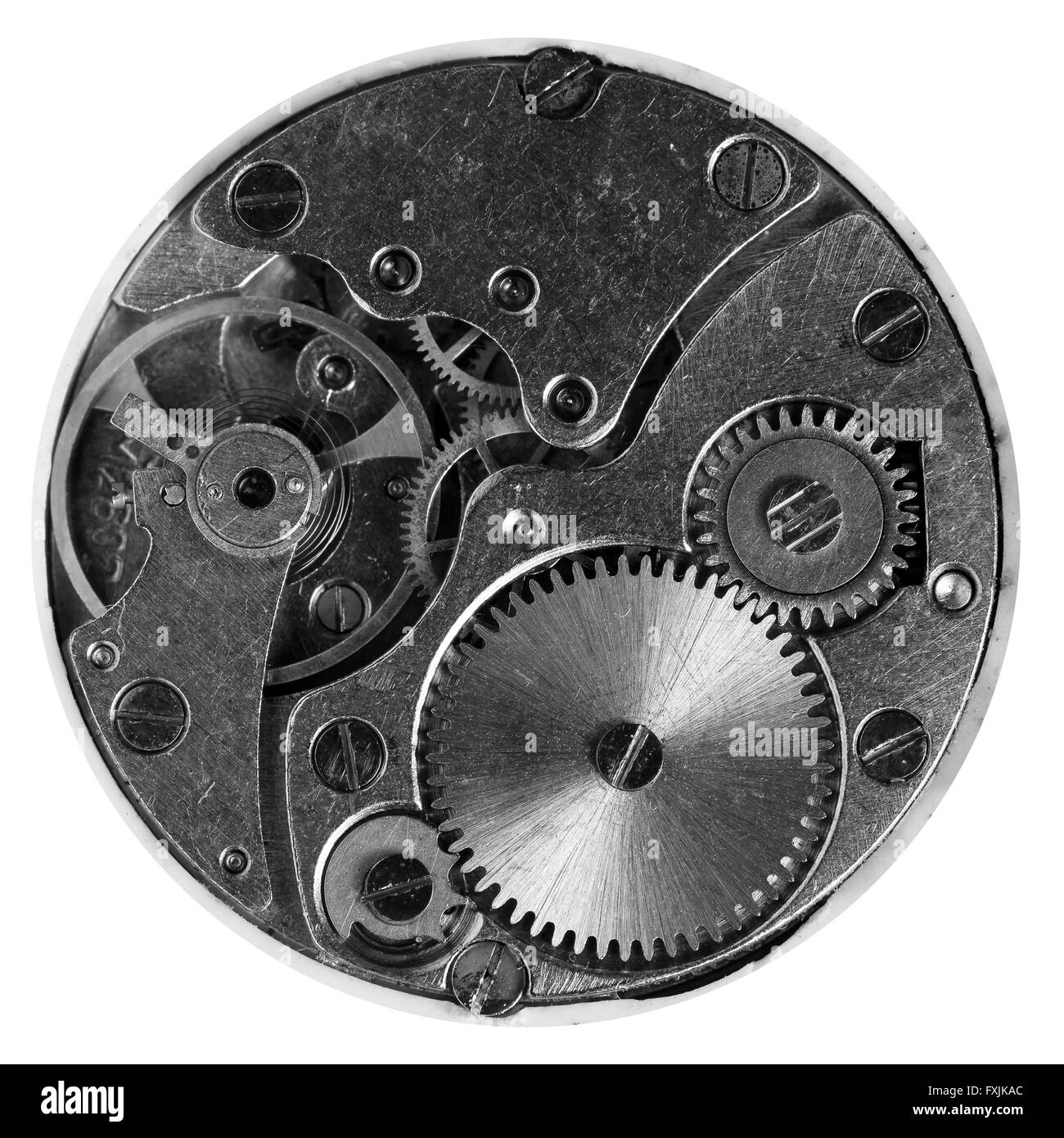 La precisione di un orologio meccanico vintage orologio da tasca, alta risoluzione e dettagli Foto Stock