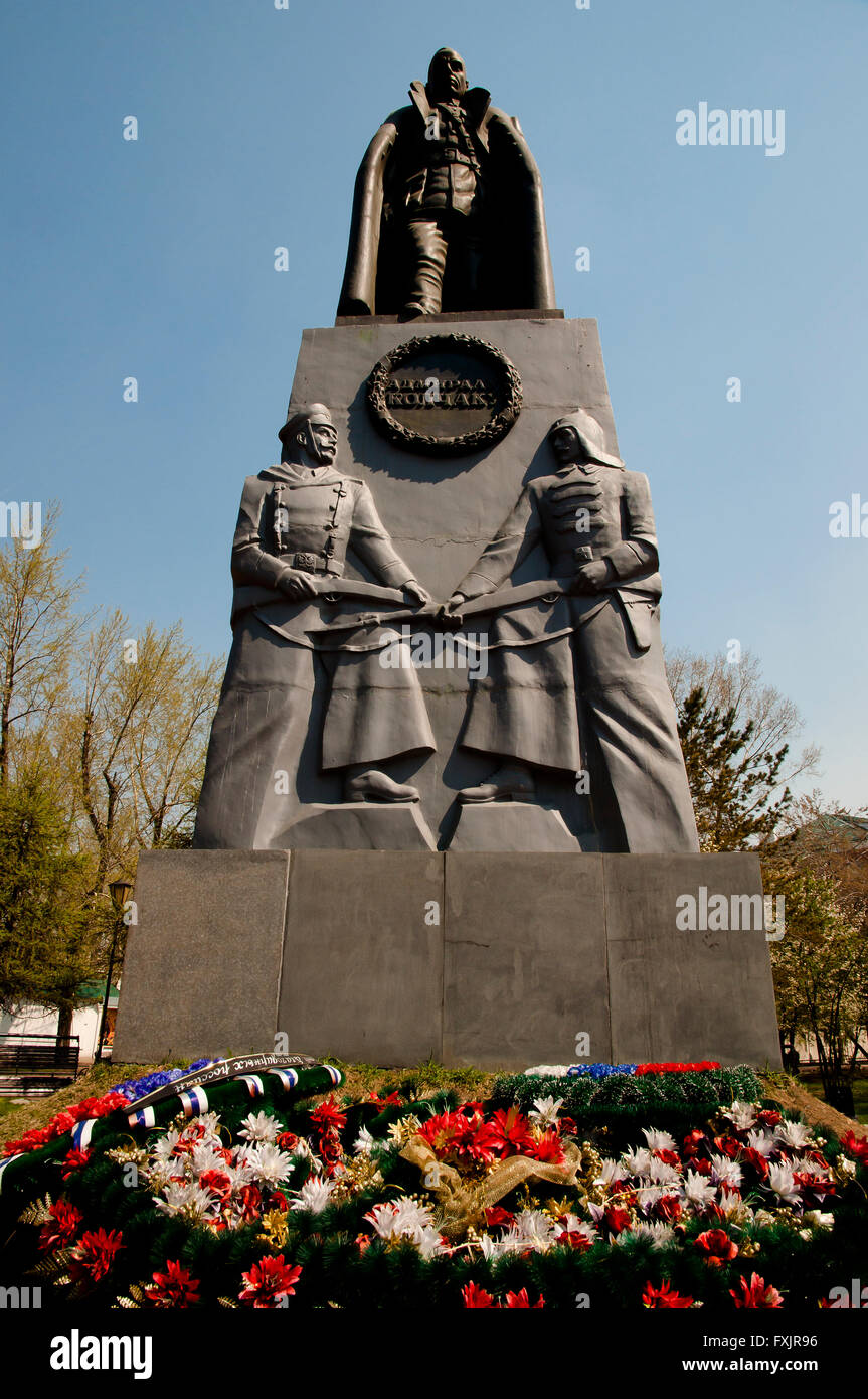 Monumento a Admiral Kolchak - Irkutsk - Russia Foto Stock