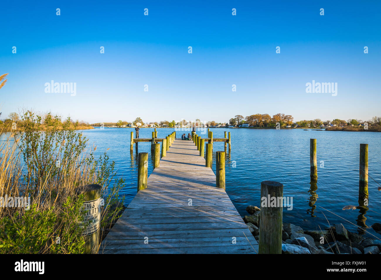 Dal Molo presso Merritt Point Park, a Dundalk, Maryland. Foto Stock