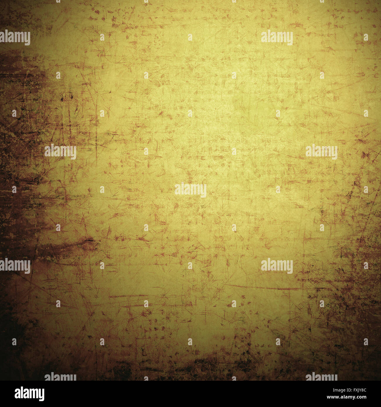 Vecchia carta: Abstract testurizzato con sfondo verde, blu e marrone e modelli su sfondo giallo. Per l'arte texture, grunge design e vintage carta / telaio di confine Foto Stock