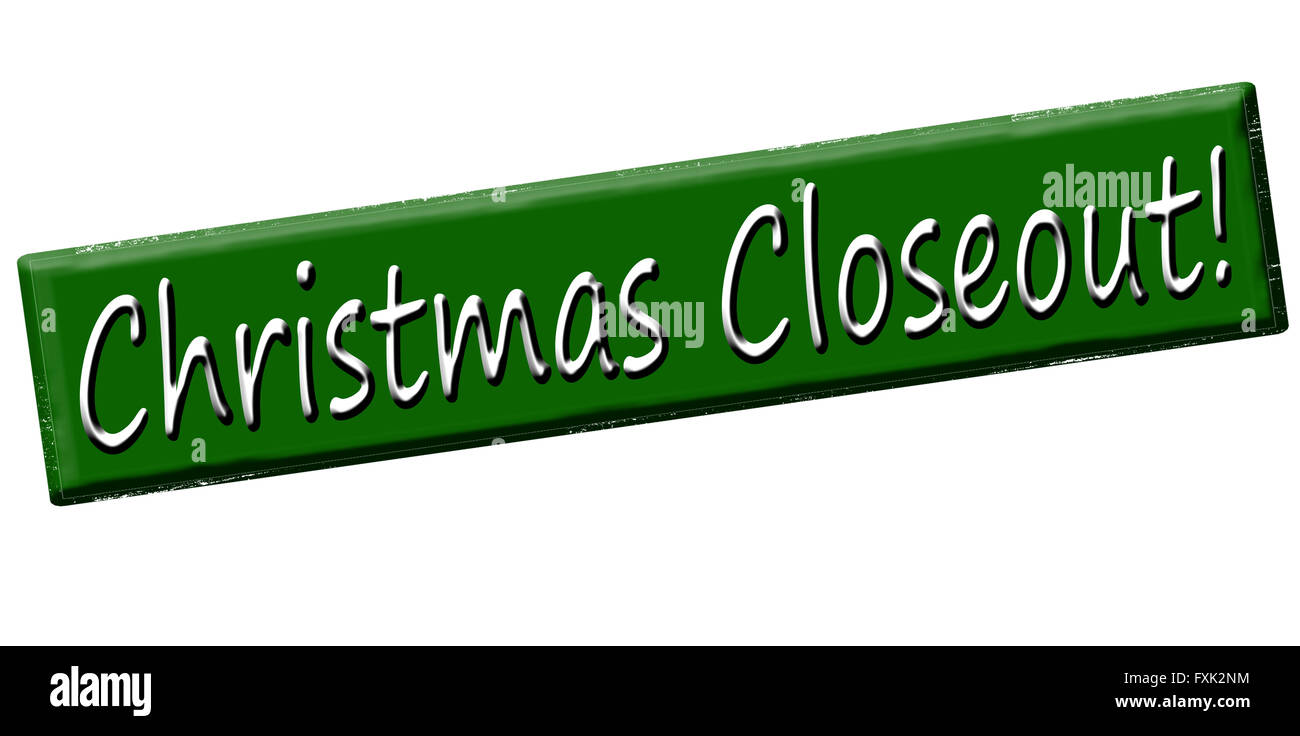 Timbro di gomma con il testo di chiusura Natale all'interno, illustrazione vettoriale Foto Stock