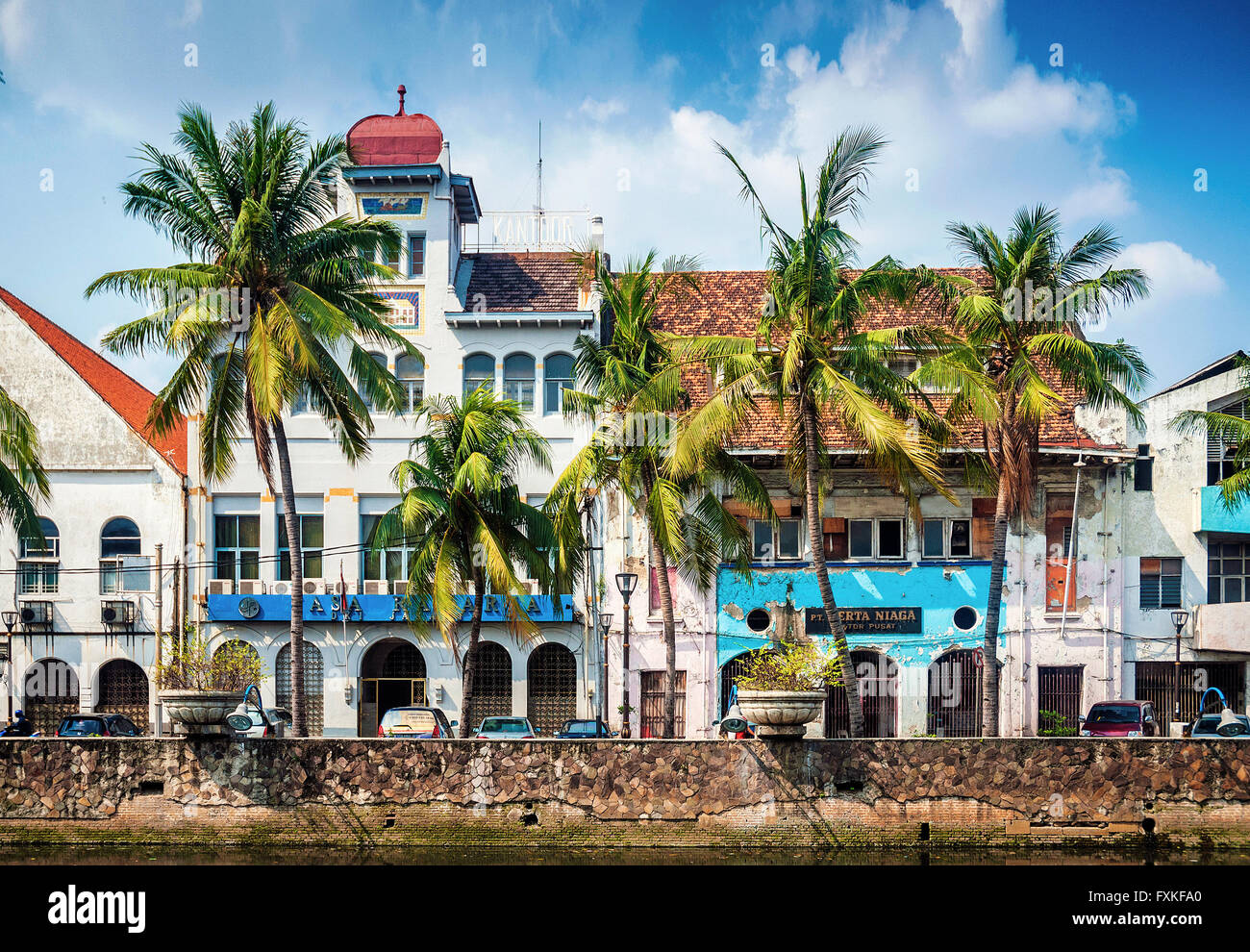 Architettura coloniale olandese edifici nella città vecchia di jakarta in Indonesia Foto Stock