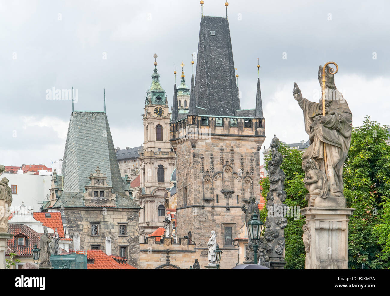 Vista sulla città di Praga, la capitale della Repubblica ceca Foto Stock