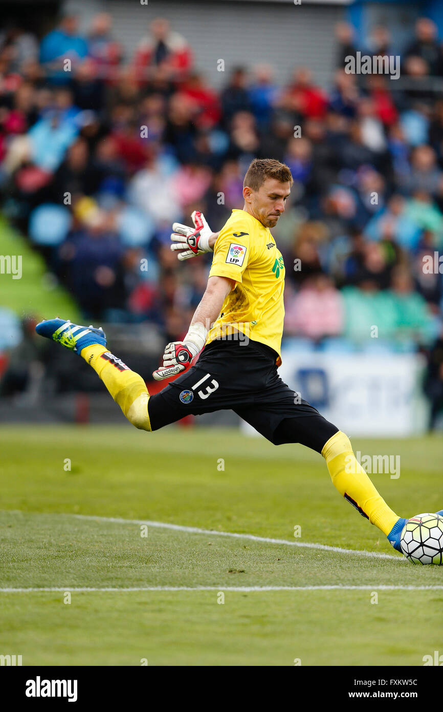 Madrid, Spagna. Xvi Apr, 2016. Vicente Panadero Guaita (13) Getafe CF Vicente Panadero Guaita (25). Liga match tra Getafe CF e del Real Madrid al Coliseum Alfonso Pérez stadio di Madrid, Spagna, 16 aprile 2016 . Credito: Azione Sport Plus/Alamy Live News Foto Stock