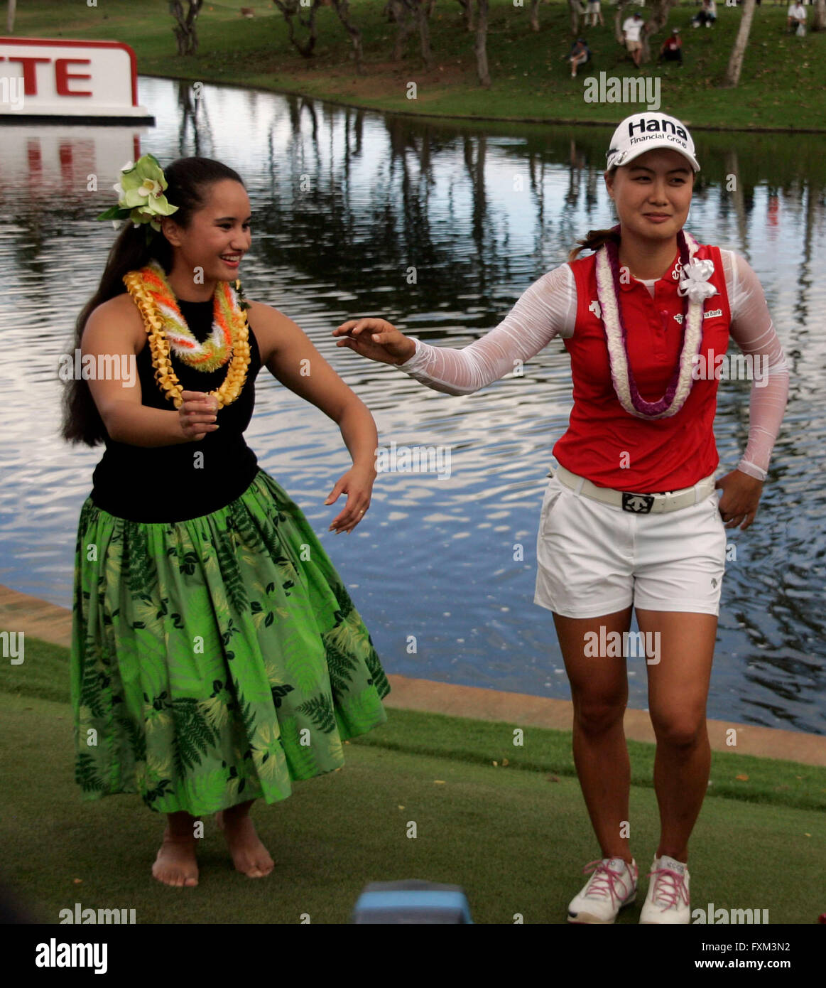 Aprile 16, 2016 - Minjee Lee festeggia dopo aver vinto la LPGA LOTTE campionato al Ko Olina Country Club in Kapolei, HI. - Michael Sullivan/CSM Foto Stock