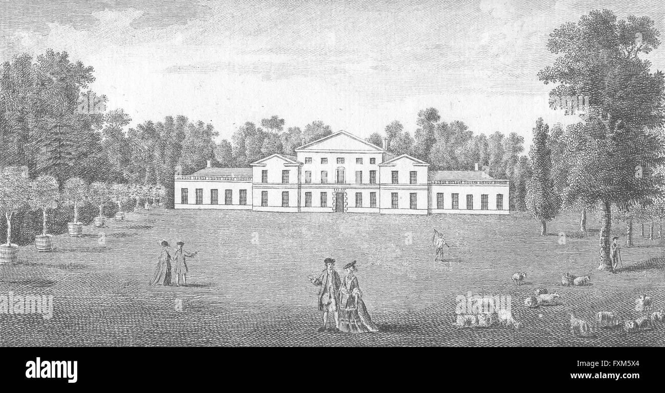 Londra: Giardino Royal Palace e Kew: Mddx: Goadby, antica stampa 1787 Foto Stock