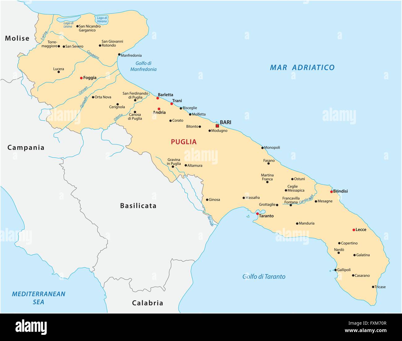 Mappa Della Regione Puglia Immagini E Fotos Stock Alamy