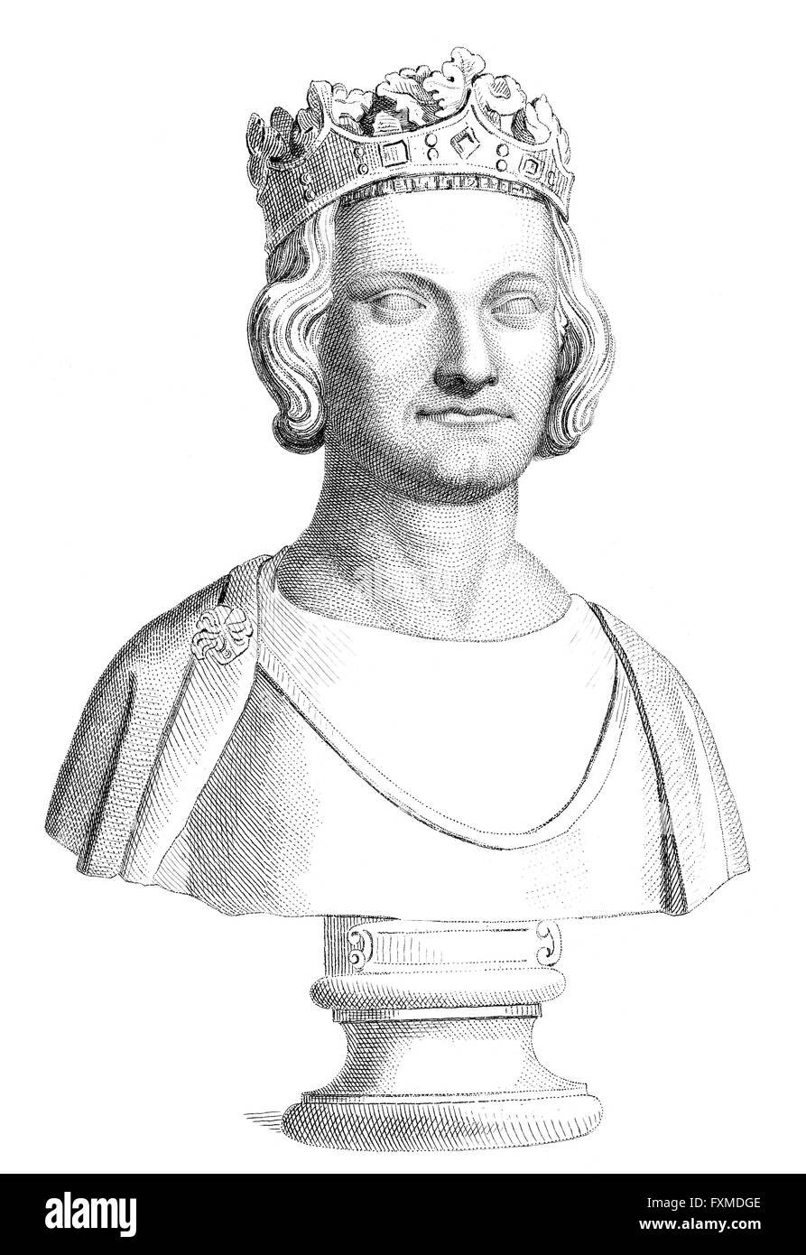 Filippo III, Philippe III, Philipp III., 1245-1285, chiamato il grassetto o le Hardi, un Capetian Re di Francia Foto Stock