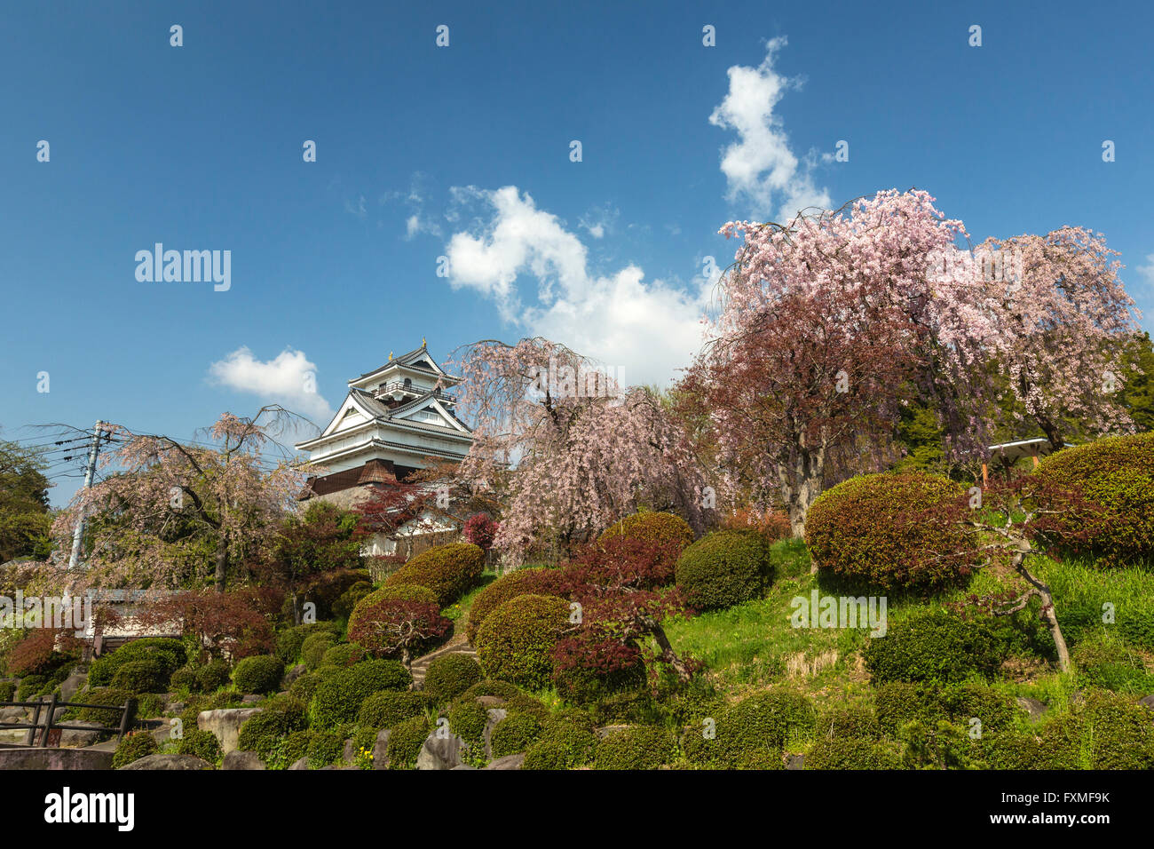 Il castello di Kagoshima a Tsukioka Park, Yamagata, Giappone Foto Stock