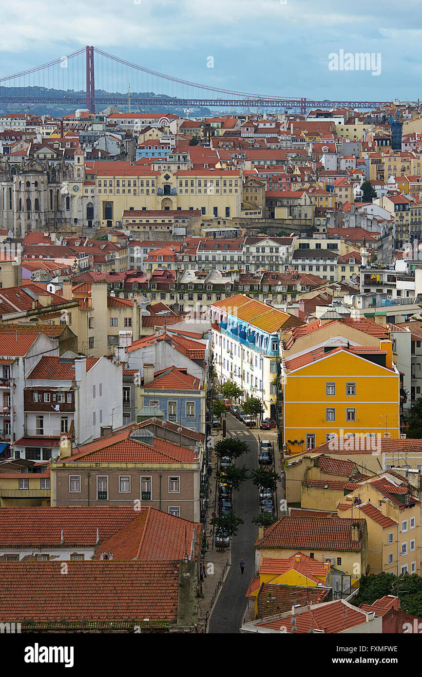 Xxv Aprile del ponte, Lisbona, Portogallo Foto Stock