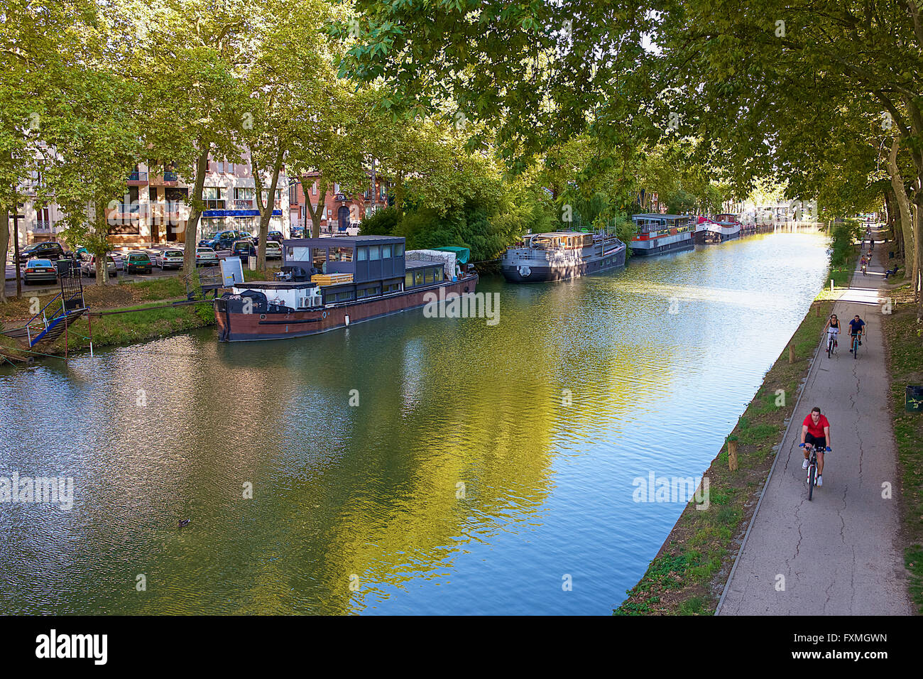 Canal du Midi, Toulouse, Francia Foto Stock