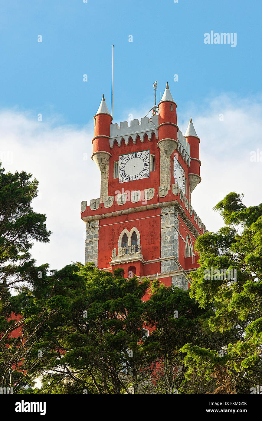 La pena il Palazzo Nazionale, Sintra, Portogallo Foto Stock