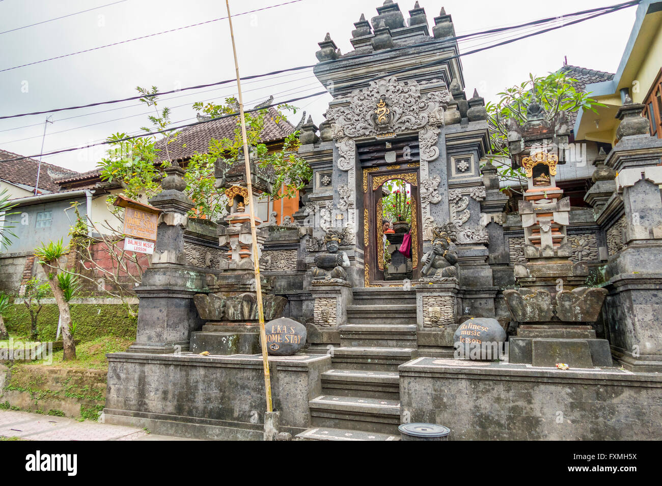 Bali tradizionale architettura, Ubud, Bali, Indonesia Foto Stock