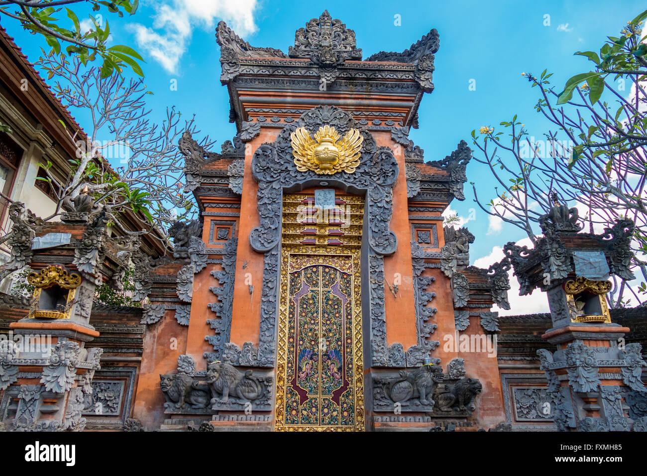 Bali tradizionale architettura, Ubud, Bali, Indonesia Foto Stock