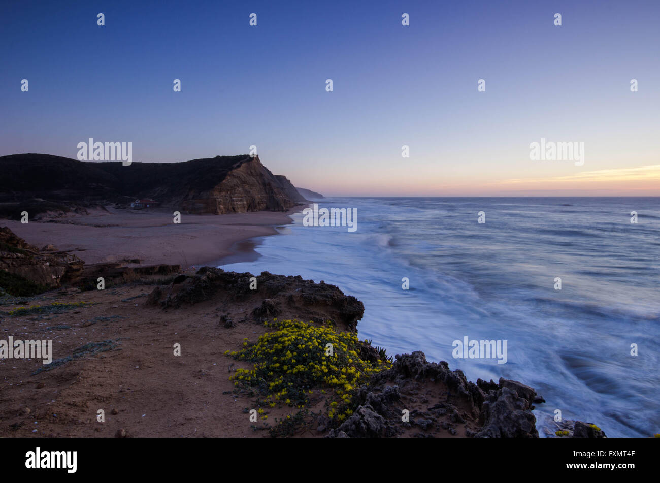 São Julião spiaggia al tramonto Foto Stock