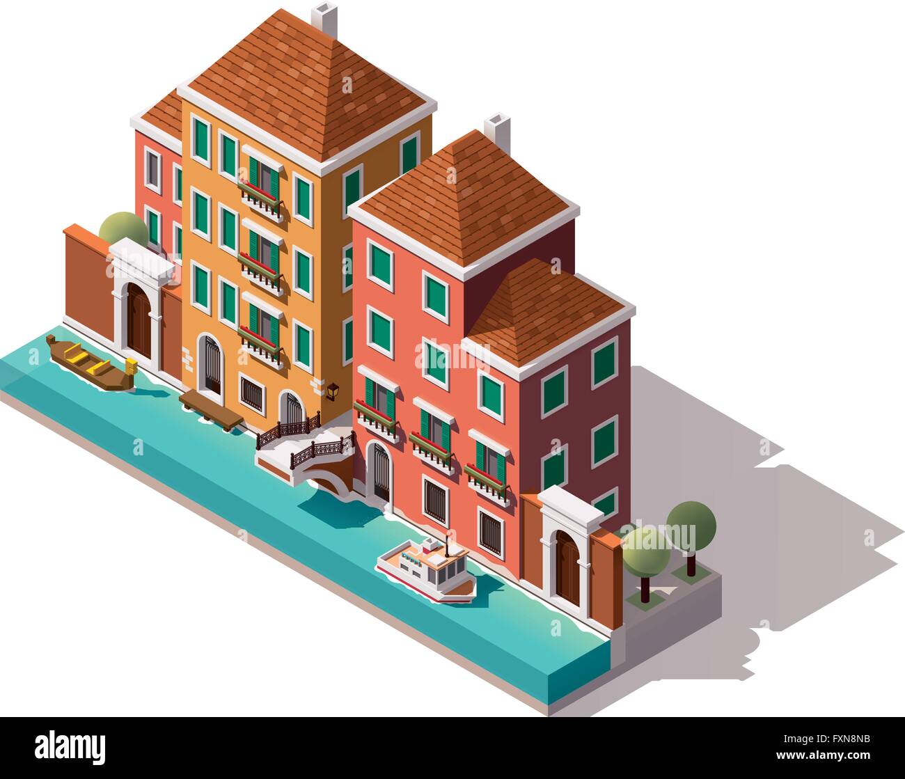 Vettore Venezia isometrica street Illustrazione Vettoriale