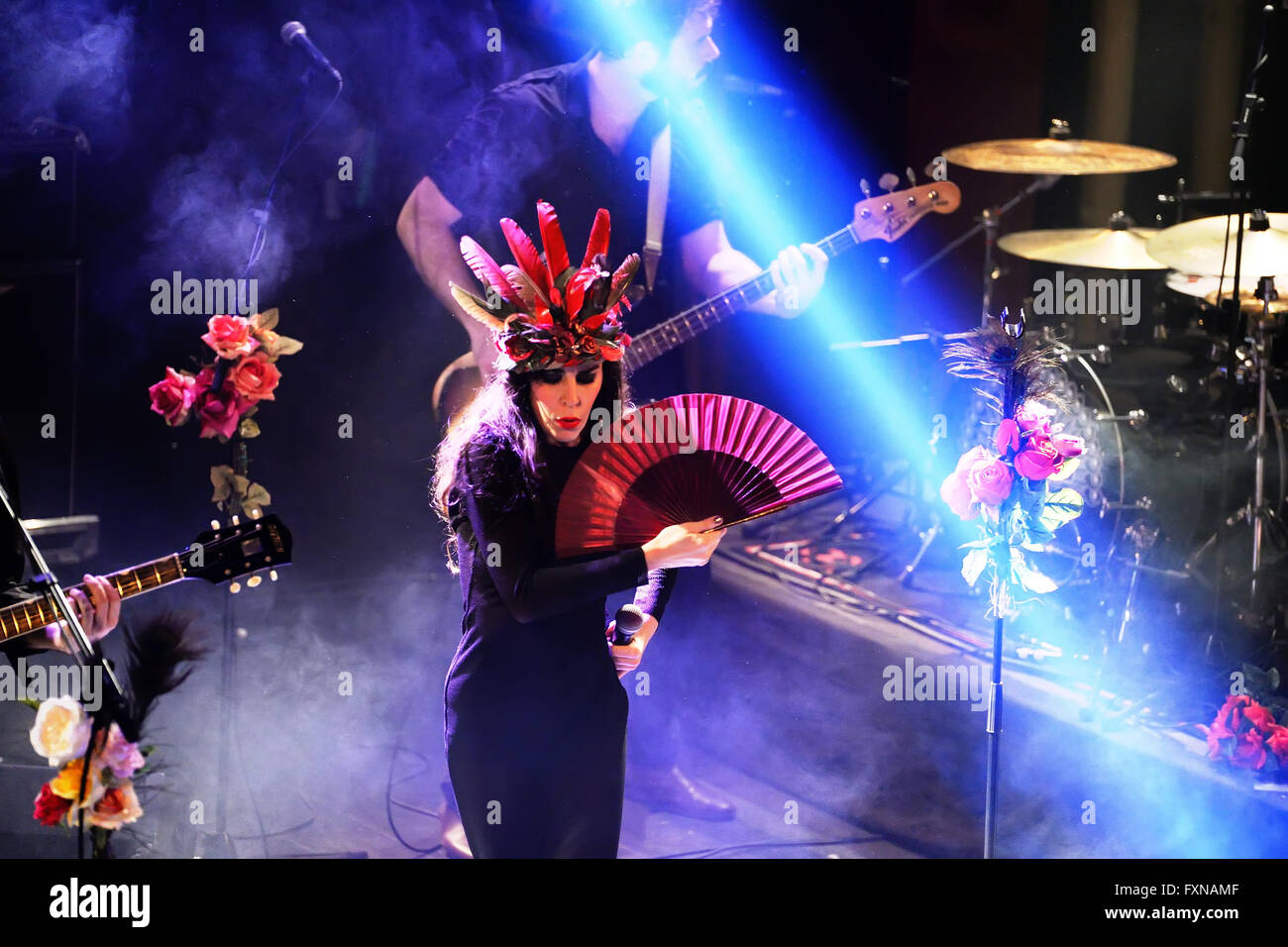 Barcellona - 12-05: Carburante Fandango (elettronico, funk, fusion e flamenco band) esegue a Apolo (sede) sul dicembre 05, 2014. Foto Stock