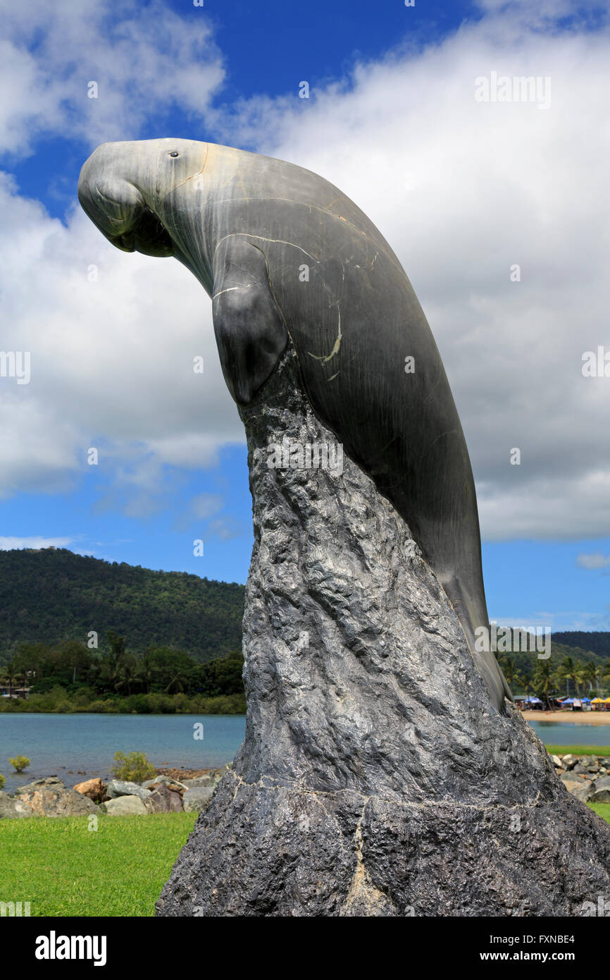 Dugongo scultura, Airlie Beach, Queensland, Australia Foto Stock