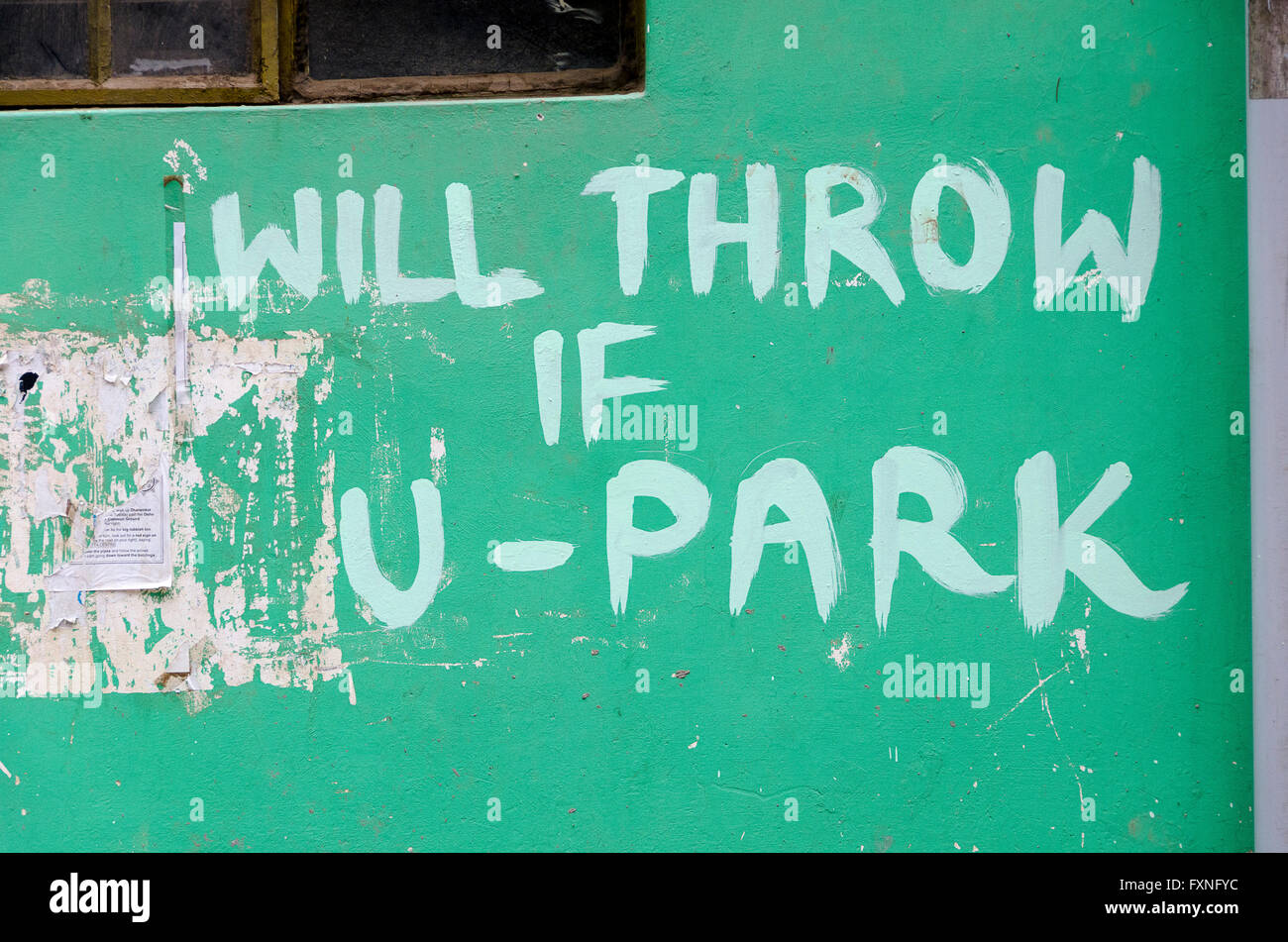'Nessun parcheggio' segno, India. McLeod Ganj, Dharamshala, Distict Kangra, Himachal Pradesh, Foto Stock
