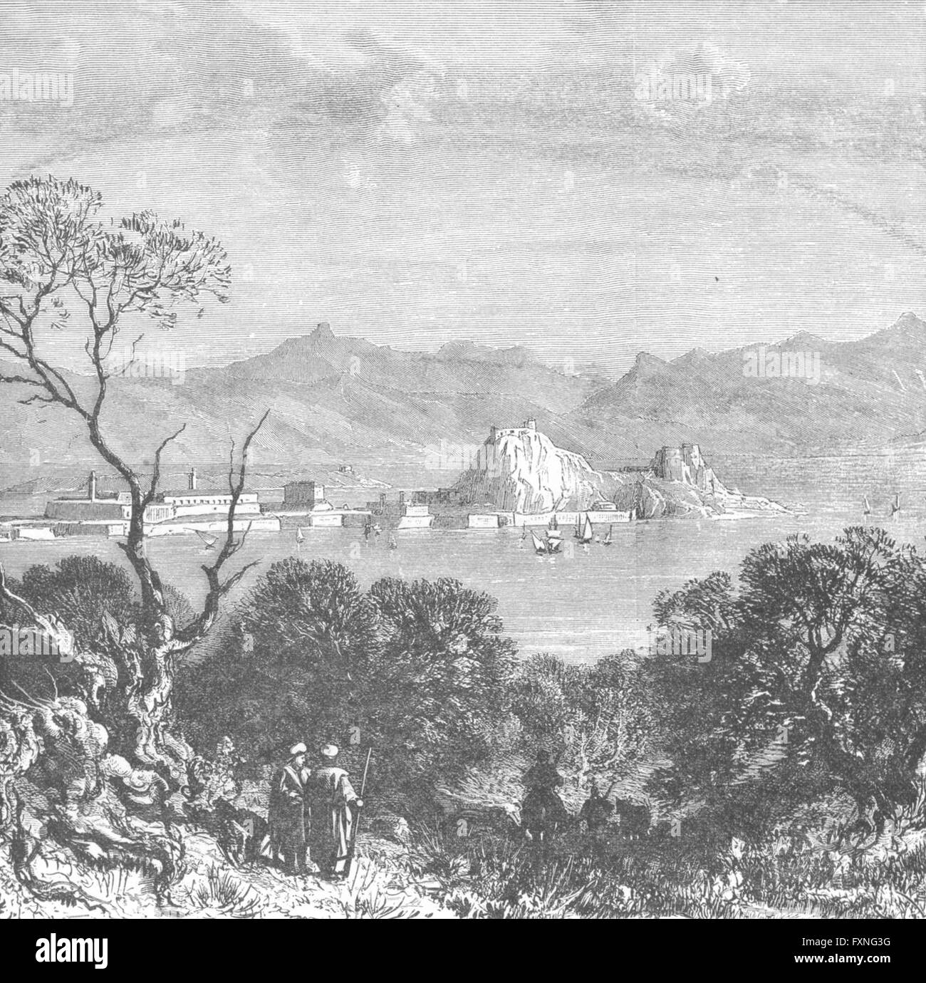 Grecia: Corfu, antica stampa c1885 Foto Stock