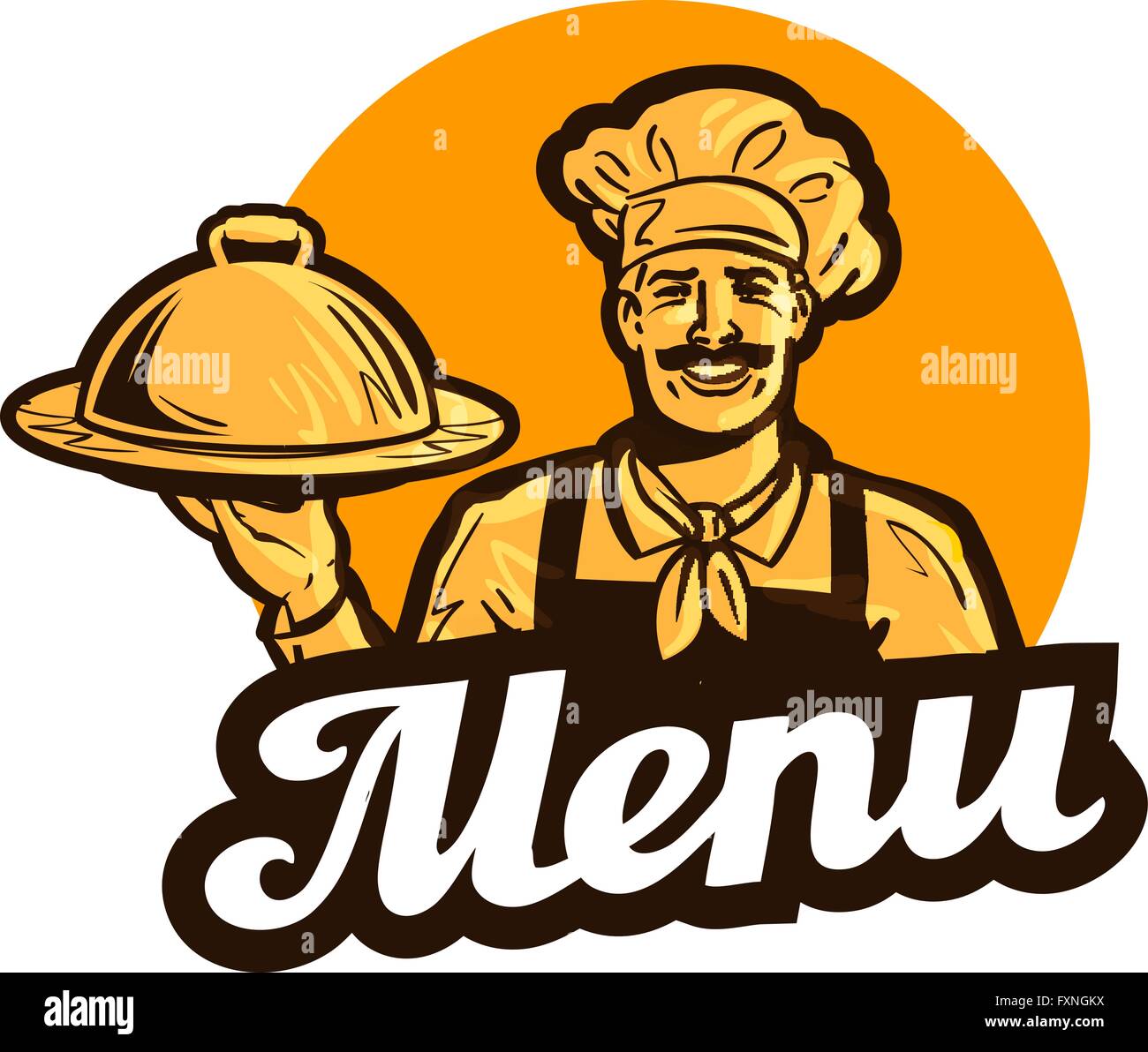 Ristorante, cafe logo vettoriale. menu, piatto, cibo o cook, icona dello chef Illustrazione Vettoriale