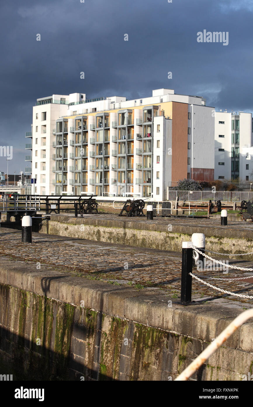 Grand canal dock Dublin Foto Stock