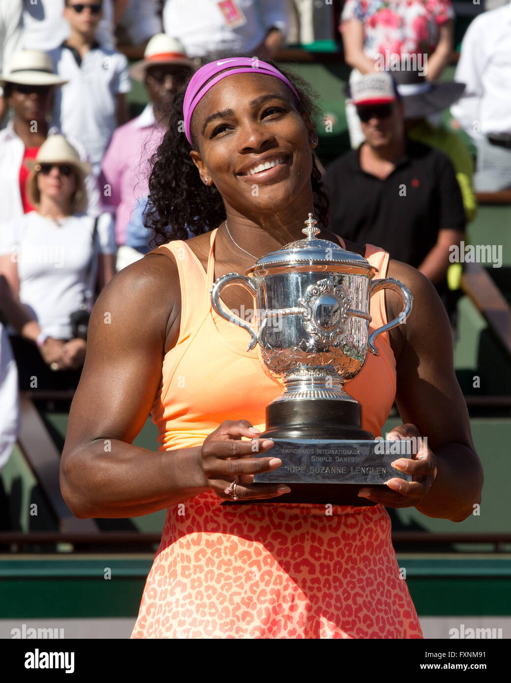 Serena Williams, USA, French Open 2015, Grand Slam Tennis Turnier, Roland Garros, Parigi, Frankreich Foto Stock