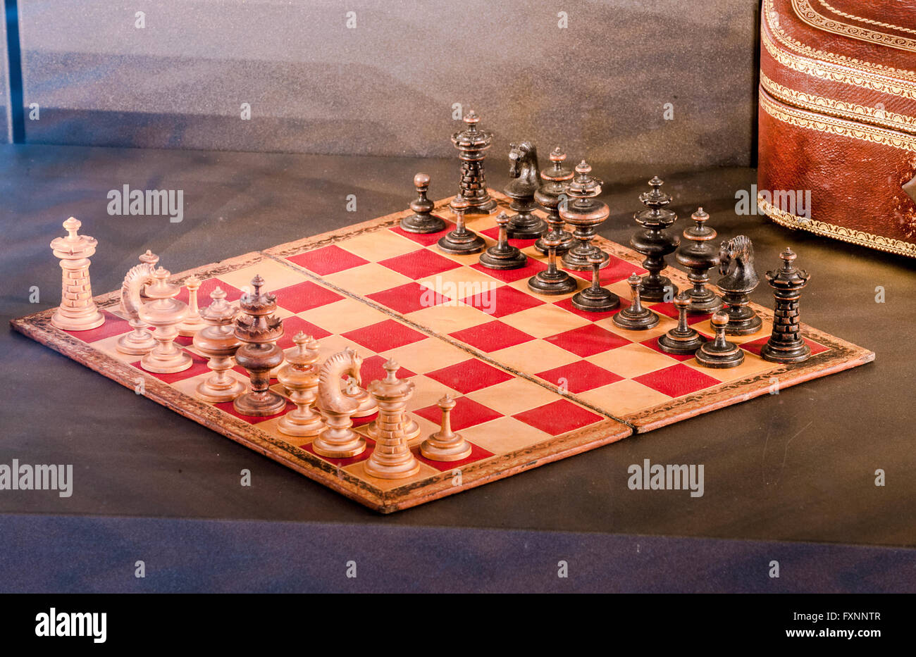 Italia Liguria Genova , Strada Nuova - Via Garibaldi - Palazzo Nicolò Grimaldi - Palazzo Tursi - Sala dedicata a Niccolò Paganini - Scacchiera apparteneva piegatura Paganini Foto Stock