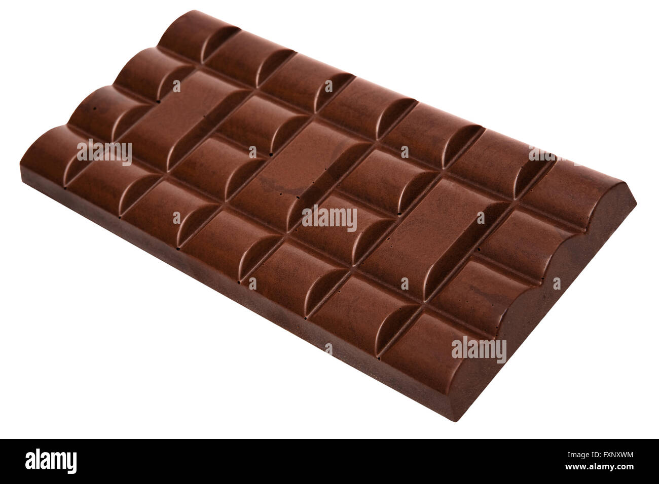 Gustoso cioccolato scuro su sfondo bianco Foto Stock