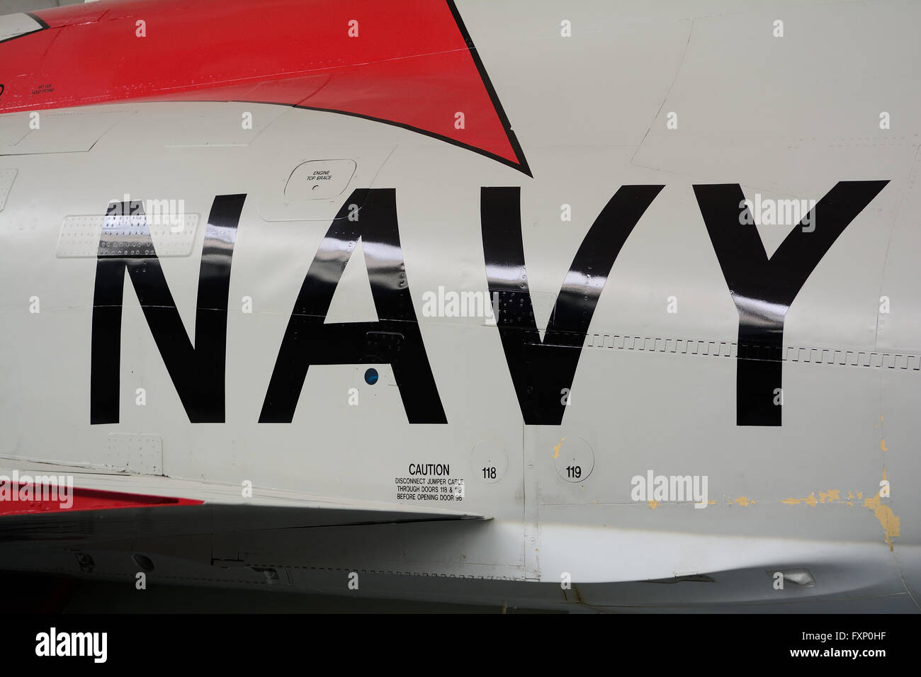 US Navy Jet Fighter Aircraft presso l'Imperial War Museum Duxford, REGNO UNITO Foto Stock