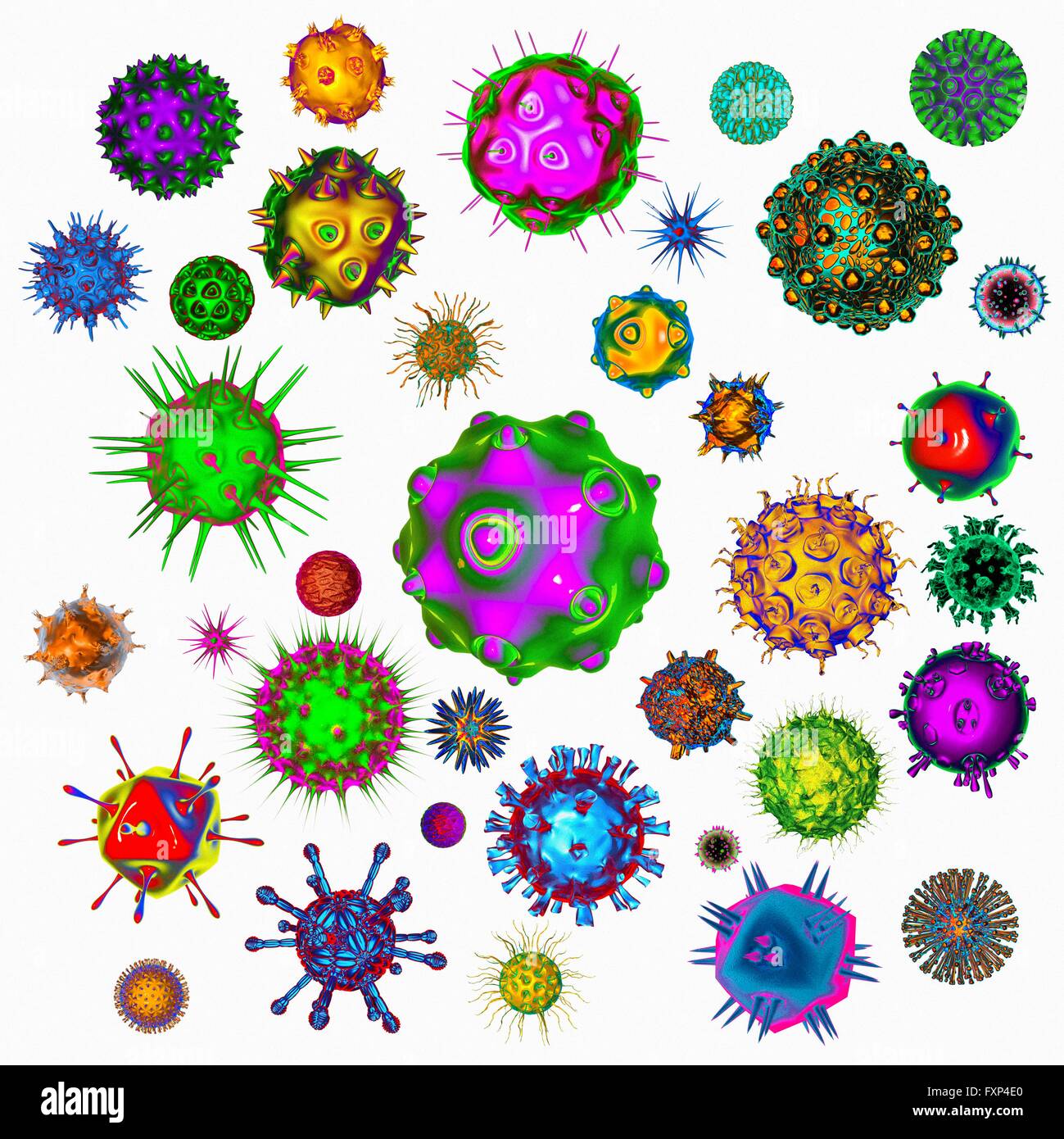 Virus, illustrazione del computer. Foto Stock
