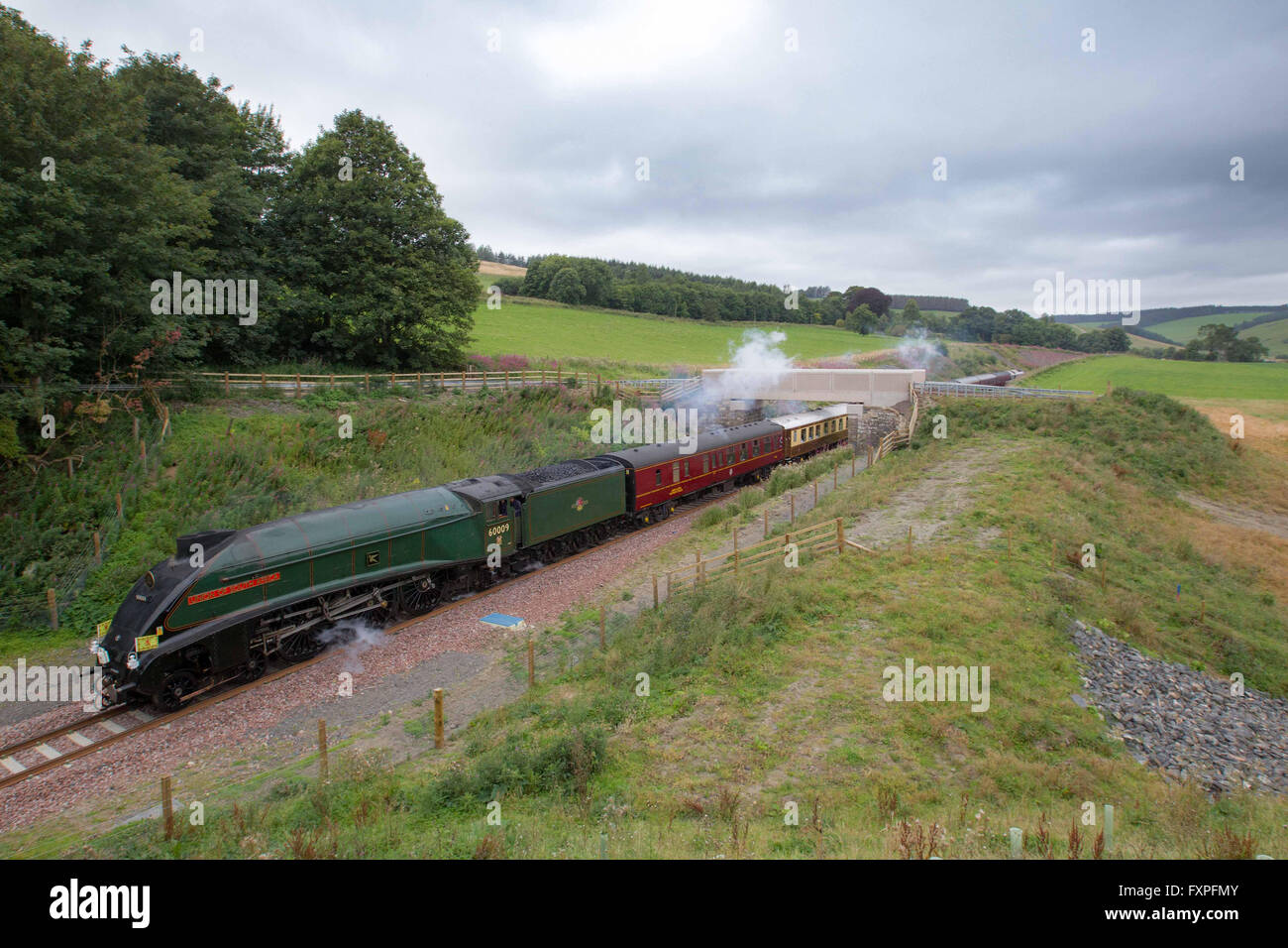Treno a vapore Unione del Sud Africa in viaggio sulla ferrovia confini Foto Stock