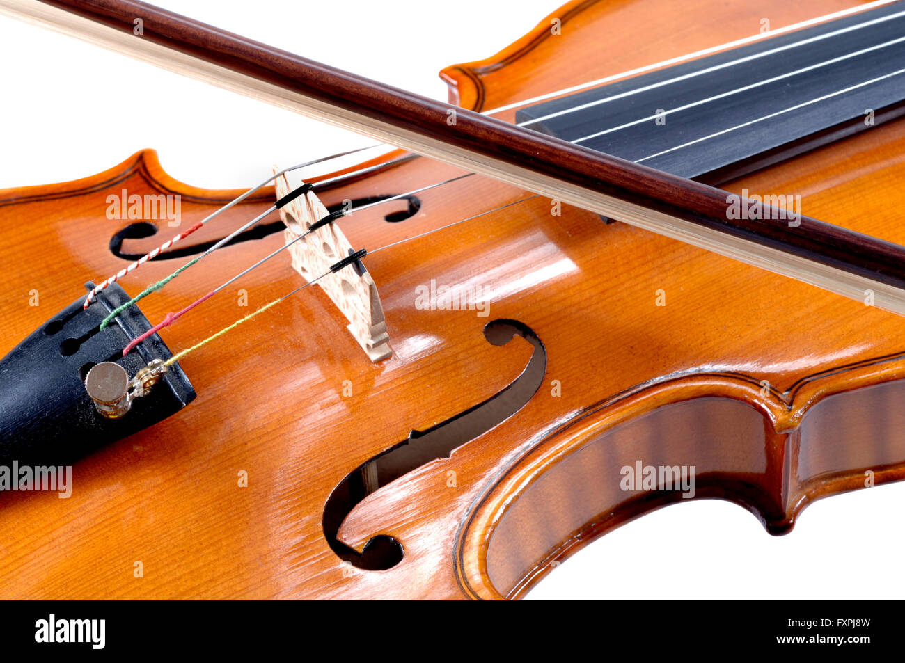 Dettaglio del violino come strumento musicale della orchestra Foto Stock