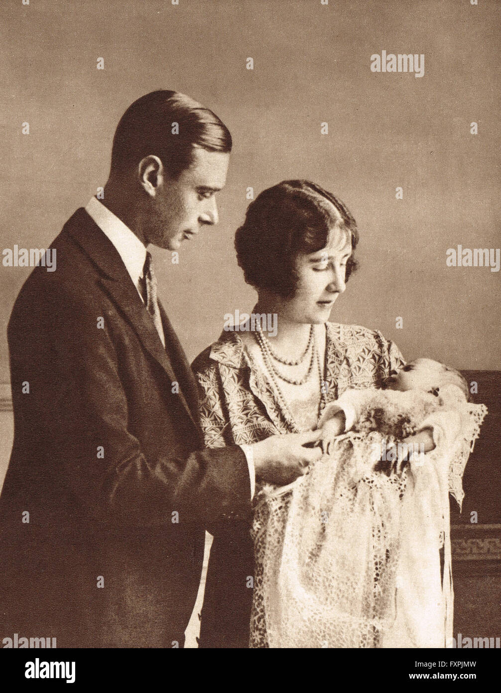 La principessa Elisabetta, la futura Regina Elisabetta II come un bambino. Battesimo 1926 Foto Stock