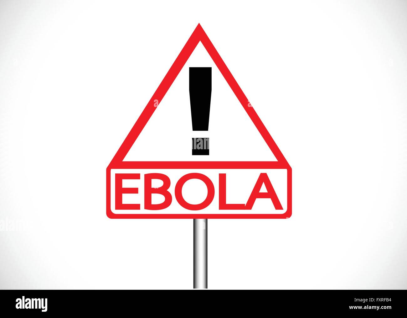 Avviso di strada punto esclamativo avverte circa il virus Ebola concept Illustrazione Vettoriale