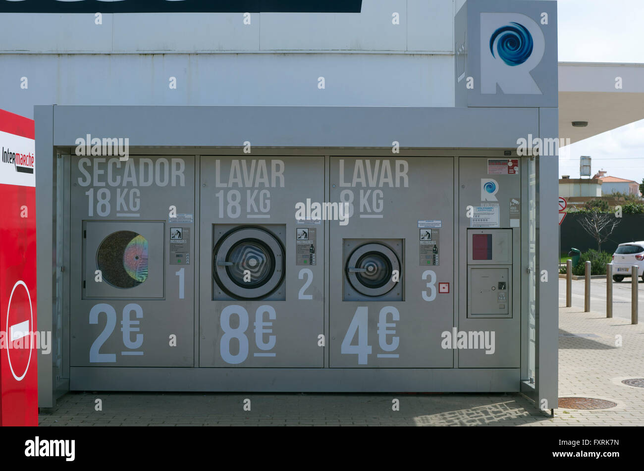 Il servizio lavanderia self service in Sagres Portogallo Foto Stock