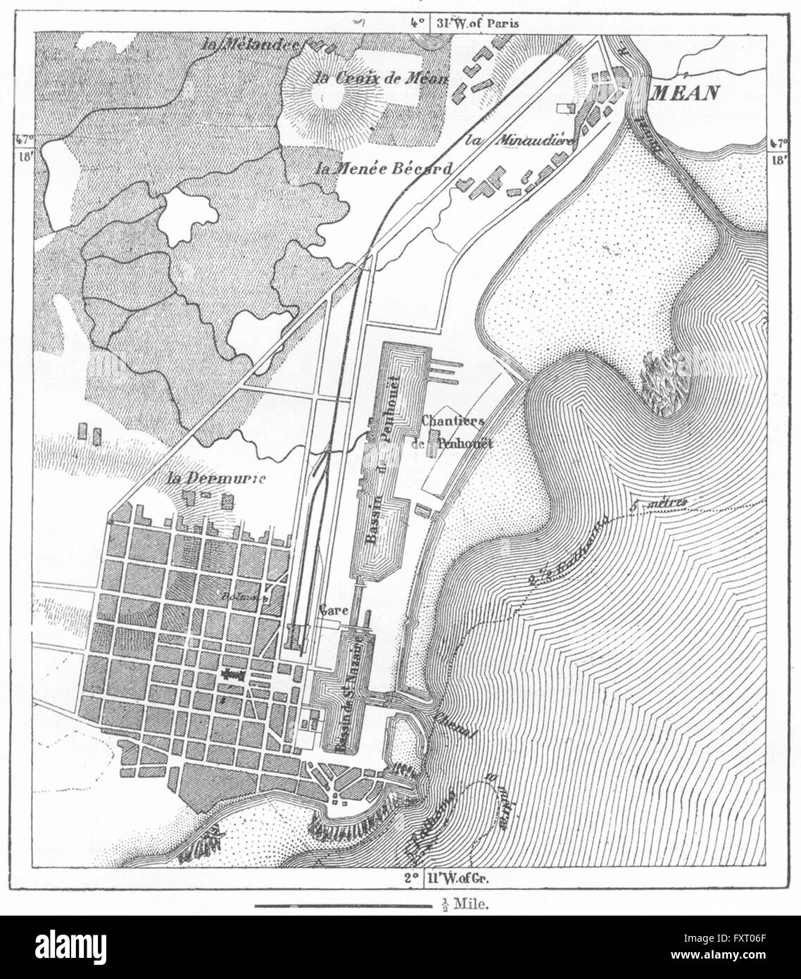 Francia: St Nazaire, schizzo, c1885 Foto Stock