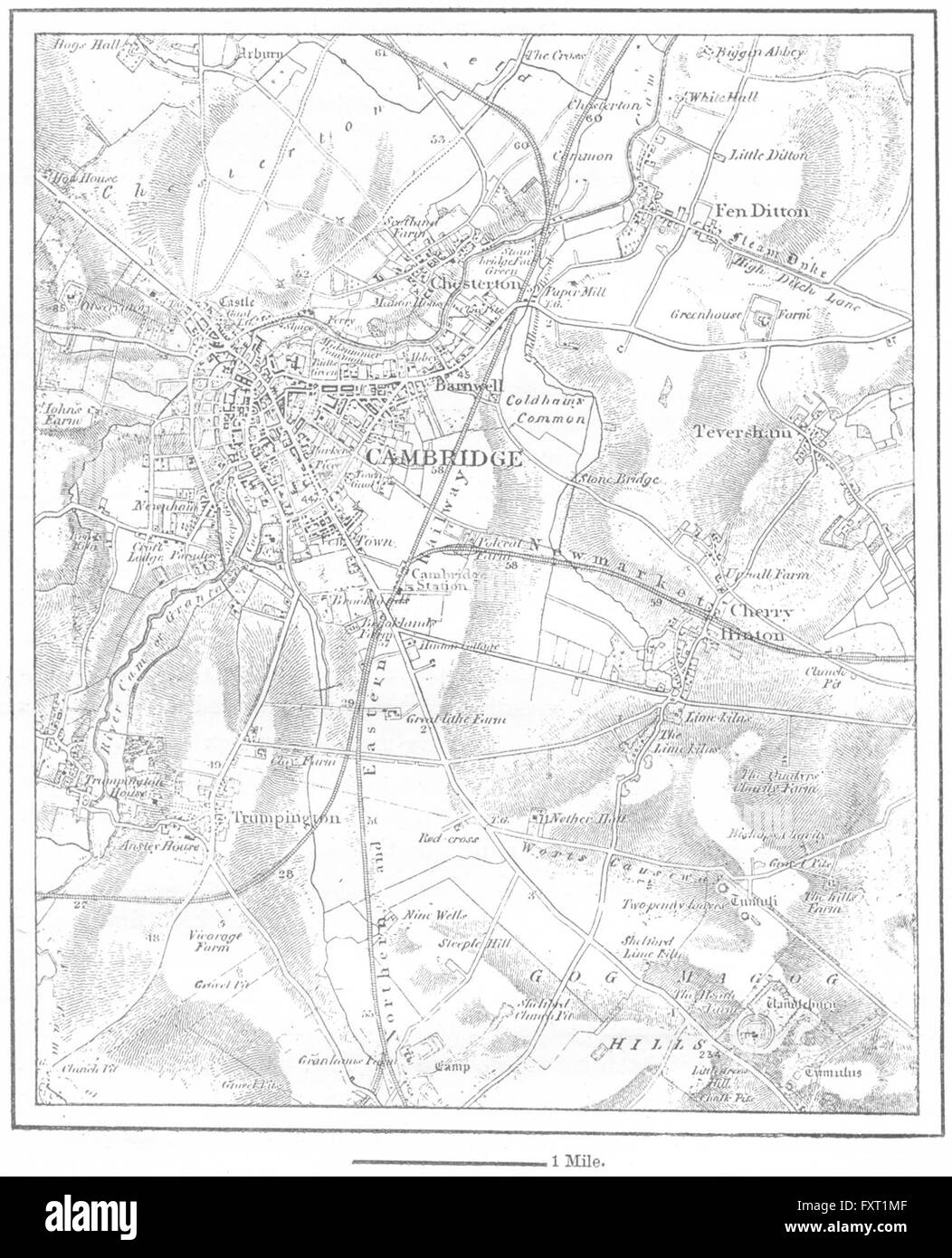 CAMBS: Cambridge, schizzo, c1885 Foto Stock