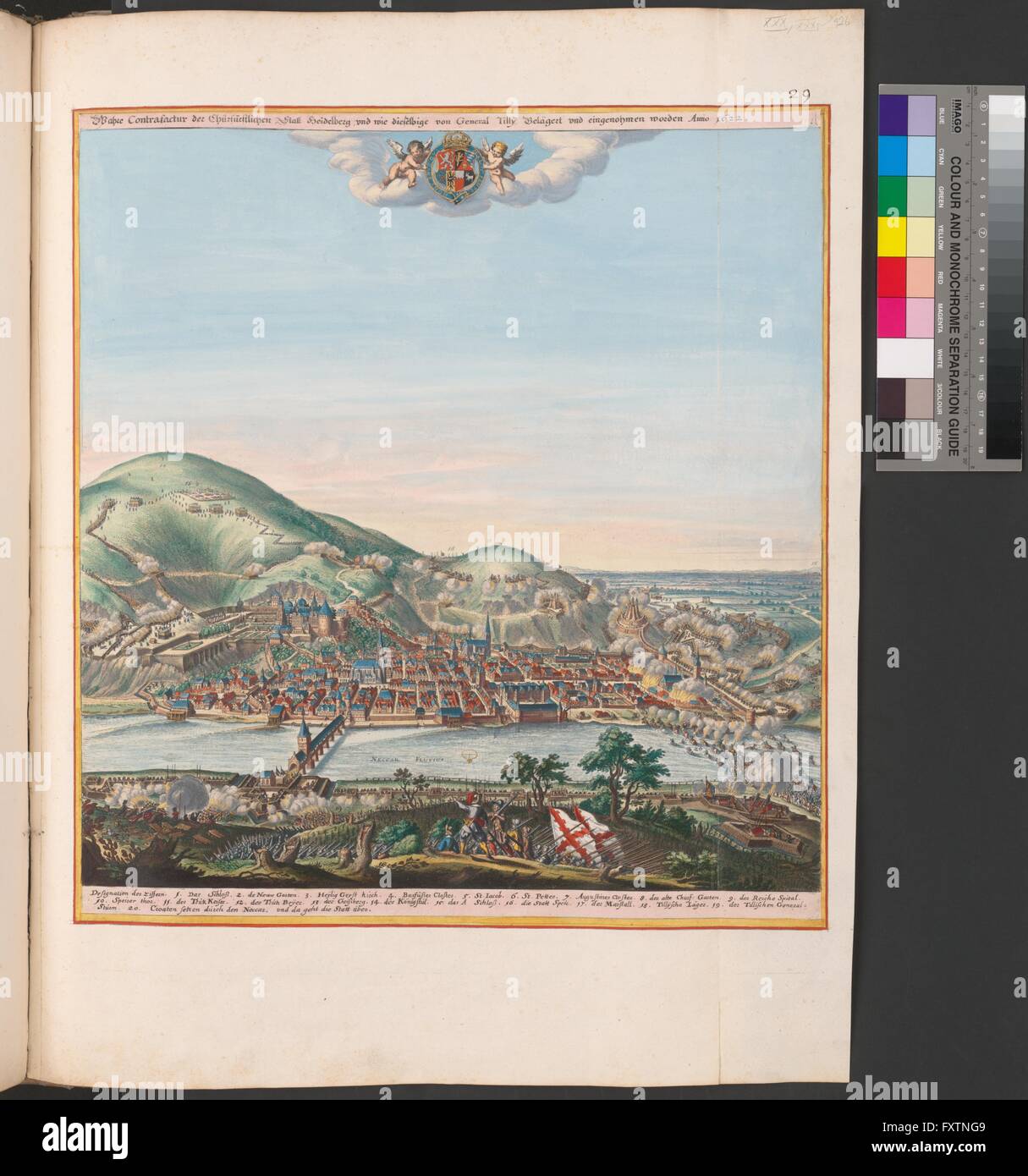 Die Belagerung von Heidelberg im Jahr 1622 Foto Stock