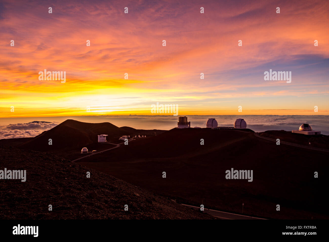 Telescopi sulla sommità del Mauna Kea Mountain, Big Island delle Hawaii, 2016 Foto Stock