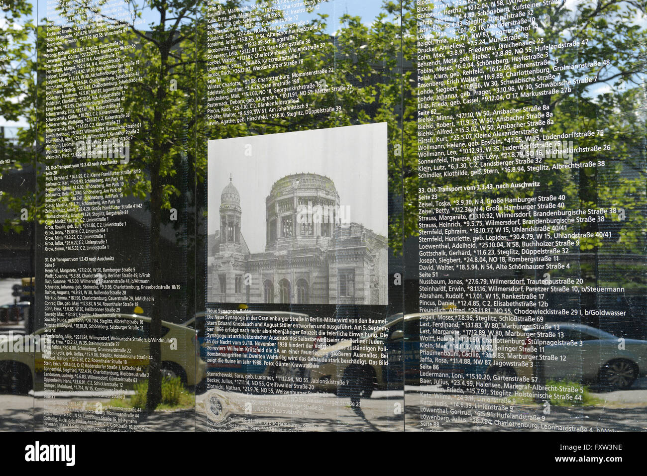 Spiegelwand, Holocaust-Denkmal, Hermann-Ehlers-Platz, Steglitz Berlino, Deutschland Foto Stock