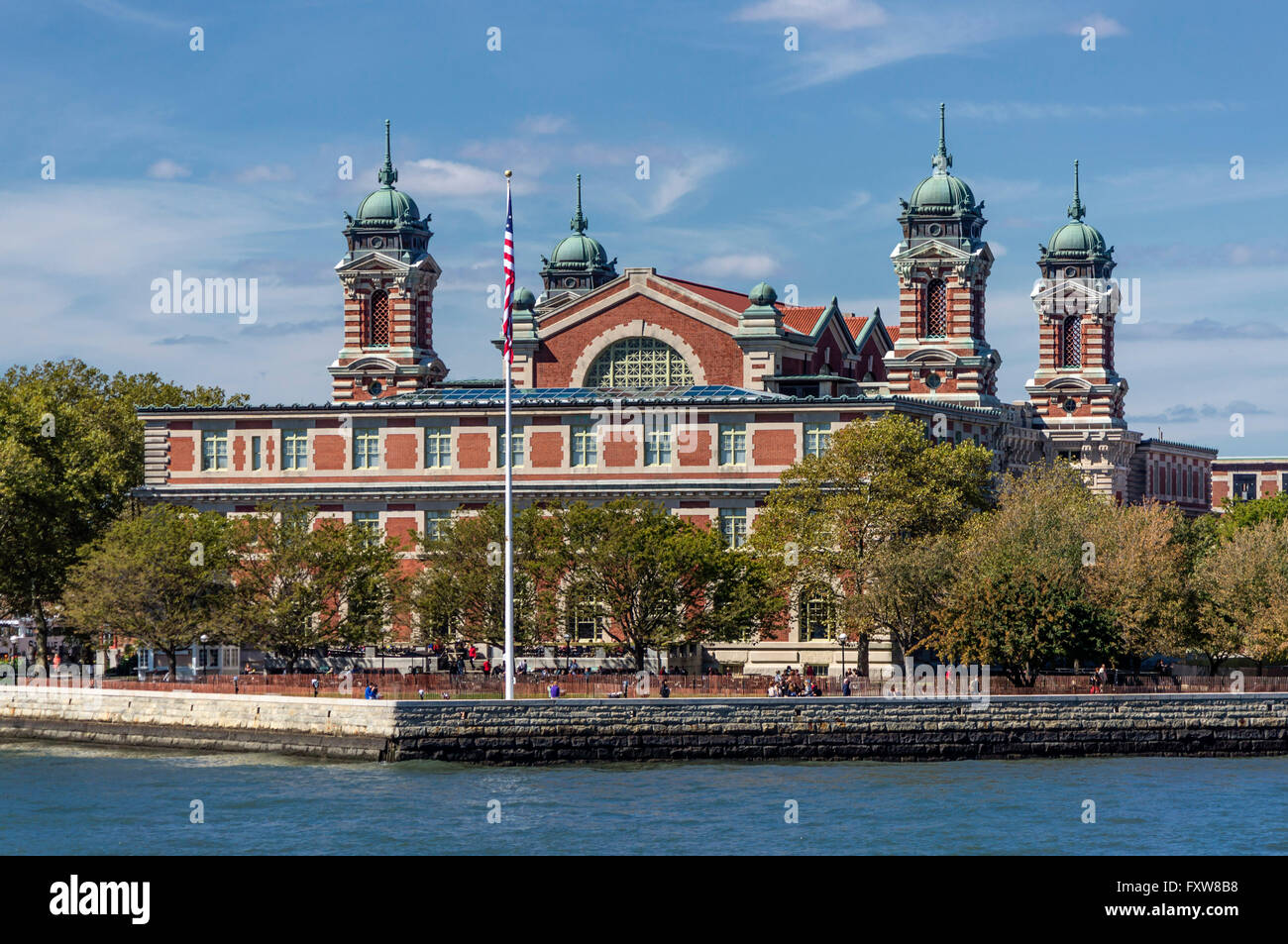 Ellis Island, il simbolo americano di immigrazione e gli immigrati, New York City. Stati Uniti d'America Foto Stock